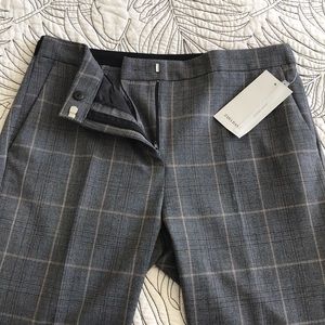 Zara grey/blue/tan plaid jogger waist pant